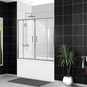 Душевая шторка на ванну BelBagno UNO-VF-2-170/145-C-Cr