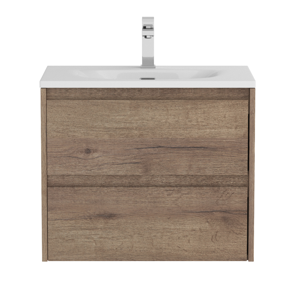 Тумба с раковиной подвесная BelBagno KRAFT 39 60 Rovere Tabacco, раковина белая BB-8099-3-60