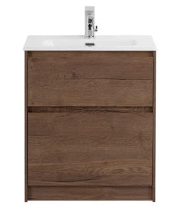 Тумба с керамической раковиной напольная BelBagno KRAFT 60 Rovere Tabacco, раковина BB600ETL белая