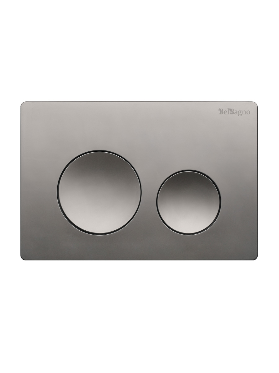 Кнопка смыва BelBagno BB-03C-GM, оружейная сталь