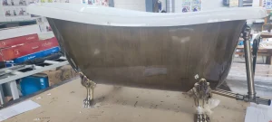 Акриловая ванна BELBAGNO BB04-BRN/BIA, внешняя поверхность бронза